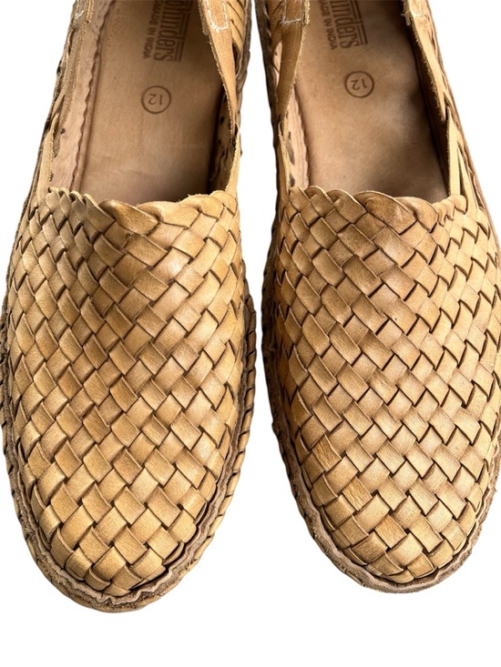 Mohinder Woven City Slipper in Honey + Stripes – Classic  Mohinders Woven Flats in Honey Leather. Handcrafted in India. Men’s size 12